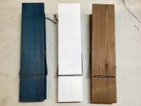 Lot of 2 Sets of 3 Wooden Decorative Clothespins