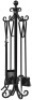 Amagabeli 5 Pieces Scroll Fireplace Tools Cast Iron&nbsp;with Log Holder - Appears New in Damaged Box&nbsp;