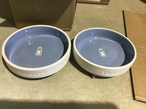Case of (6) Boots & Barkley Blue Ceramic Pet Bowl