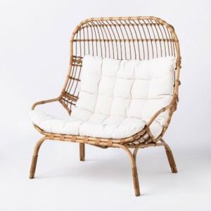 Wicker & Metal Patio Egg Chair