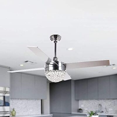 Parrot Uncle Chrome and Crystal Ceiling Fan