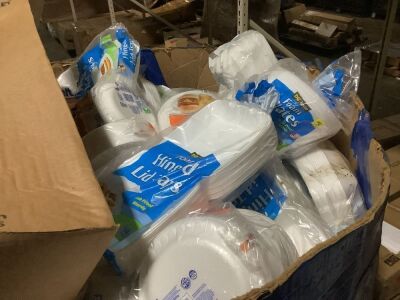 Pallet of Styrofoam Containers & Dinnerware - Mousey