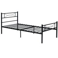 Black Metal Platform Bed Frame and Headboard Twin Size - Appears New