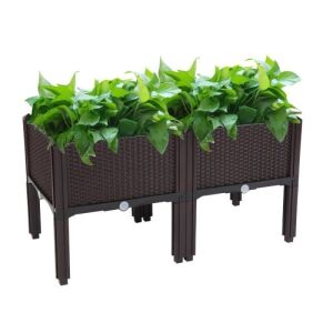 Plastic Raised Garden Bed, 2 pcs