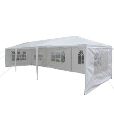 10' x 30' Party Wedding Tent Outdoor Gazebo Tent White 5 Sidewalls 