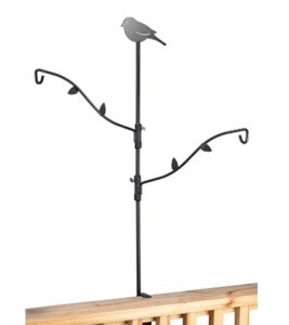 Bird Feeder Metal Deck Pole Kit with Two Adjustable Branches