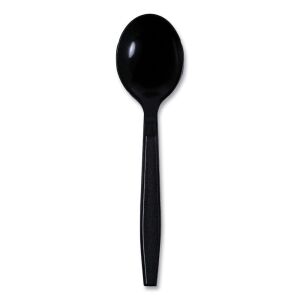 Case of Black Plastic Disposable Spoons, 2000 ct
