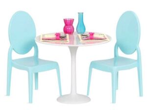 Case of (2) Our Generation Furniture Playset for 18" Dolls, Table for Two in White & Blue