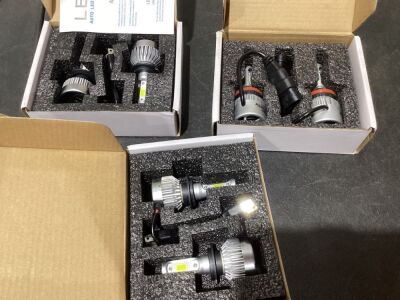 Lot of (3) Sets of LED Headlight Bulbs 