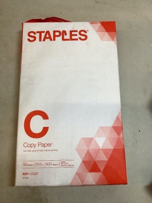Lot of 8 Packs Staples Copy Paper, 8.5" x 14", 500 Sheets/Pack