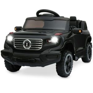 6V Kids Ride On Car Truck w/ Parent Control, 3 Speeds, LED Headlights, MP3 Player, Horn - Black