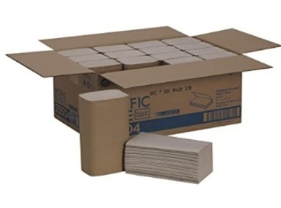 Pacific Blue Basic S-Fold Recycled Paper Towels, 250 Towels Per Pack, 16 Packs Per Case (4000 Total), 9.20" x 10.20"