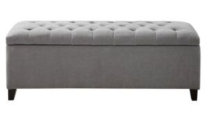 Olliix by Madison Park Grey Shandra Tufted Top Storage Bench