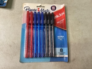 Lot of 3 InkJoy Black, Blue & Red Ballpoint Pens, 8-Pack