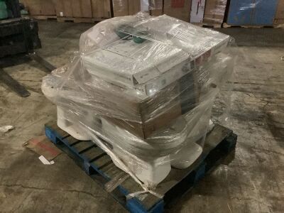 Pallet of Toilet Parts & Pieces, Lots of Useable Pieces 