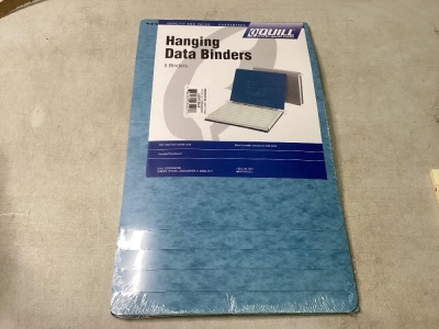 Lot of 5 Quill 5 Pack Hanging Data Binders, Light Blue, 9 1/2" x 11"