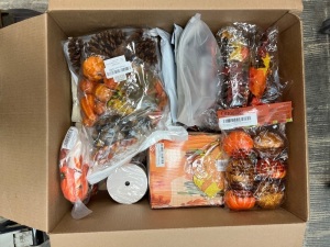 Large Box of Misc. Fall Decor & Other Items