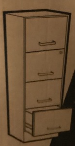 4-Drawer Filing Cabinet, Has Small Dents