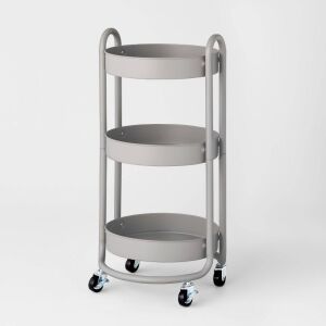 3-Tier Round Metal Utility Cart - Brightroom