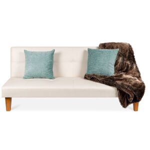 Convertible Lounge Futon Sofa Bed w/ Adjustable Back, Tufted Design