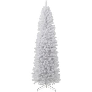 7.5' White Artificial Pencil Holiday Christmas Tree