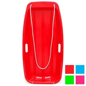 Kids Outdoor Plastic Toboggan Snow Sled Board w/ Pull Rope, Handles - 35in