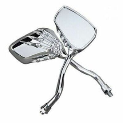 Chrome Skeleton Hand Motorcycle Mirrors 