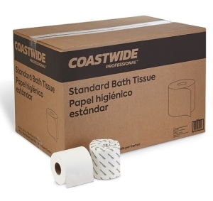 Coastwide Professional™ 1-Ply Standard Toilet Paper, White, 1000 Sheets/Roll, 96 Rolls/Carton