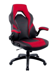 Staples Emerge Vortex Bonded Leather Gaming Chair, Black and Red