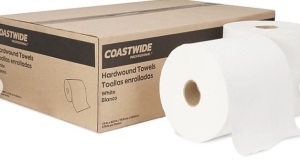 Coastwide Professional™ Hardwound Paper Towel, 1-Ply, White, 800'/Roll, 6 Rolls/Carton