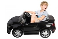 12V Audi A3 Licensed Rc Kids Ride On Car Electric Remote Control Led Light Music-Black, No Battery