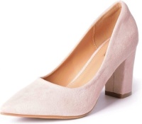 Heel The World Women's Suede High Heels, Nude, Size 11