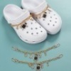 Crocs w/ Charms, White, Size J4