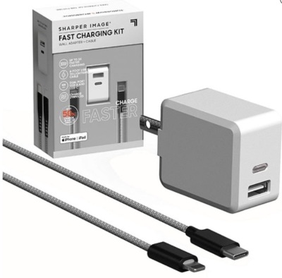 Sharper Image 30W Type C and A with Charging Cable Portable Adapter