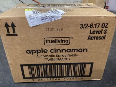 Case of (3) TrueLiving Apple Cinnamon Automatic Spray Refills, Twin Packs