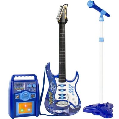 Kids Electric Guitar Toy Play Set w/ 6 Songs, Microphone, Amp 