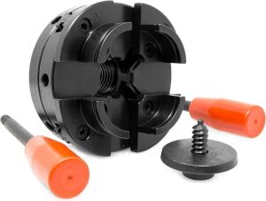 Lot of (2) WEN LA4444 4-Inch 4-Jaw Self-Centering Chuck Set with 1-Inch x 8TPI Thread