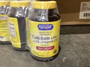 Case of (24) Rexall Calcium 1200mg Plus 25mcg Vitamin D3 Soft Gels, 60 ct