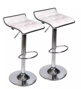 Set of 2 Adjustable Swivel Bar Stools 