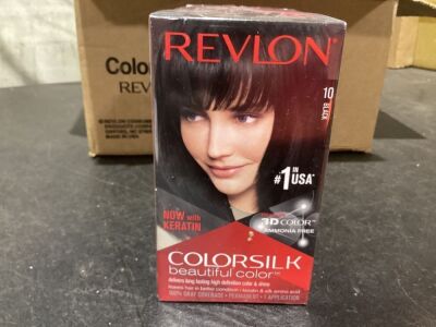 Case of (12) Revlon ColorSilk Beautiful Color Hair Dye, 10 Black 