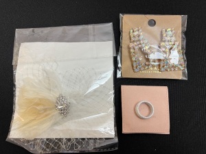 Dressy Hair Clip, Silicone Ring & Earrings