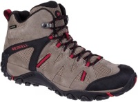 Merrell Deverta 2 Mid Waterproof Hiking Boots for Men - Boulder/Fiery Red - 11M, Appears New