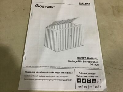 Garbage Bin Storage Shed - Box 1 of 2 ONLY