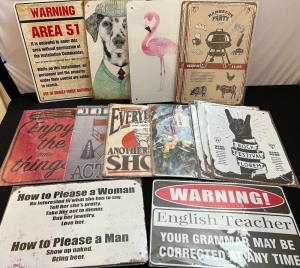 Lot of (14) Metal Signs