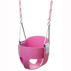 Pink Highback Full Bucket Toddler Swing Seat w/ Plastic Coated Chains