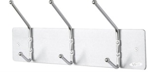 Wall Rack Coat Hook, 3 Hook, Silver