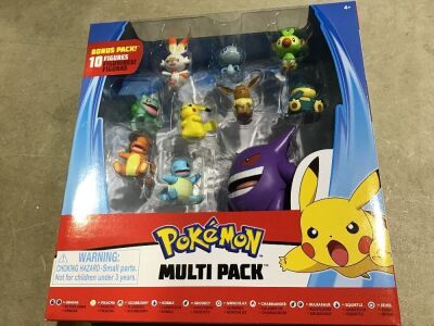 Case of (4) Pokemon Battle Figures Multi Pack, 10 Figures 