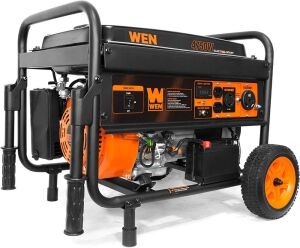 WEN 4750-Watt Portable Generator with Electric Start and Wheel Kit - Blemished, Never Had Gas In It 
