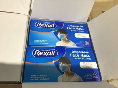 Case of Rexall Disposable Face Masks 