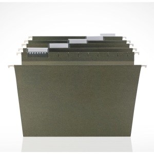 5 Tab Hanging Folders, Standard Green Legal Size Folders, 50 cnt and Box Bottom Hanging Folders, 2" Capacity, Standard Green Legal Size Folders, 25 cnt